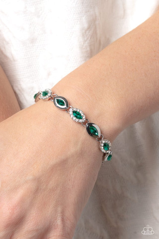 Some Serious Sparkle - Green - Paparazzi Bracelet Image