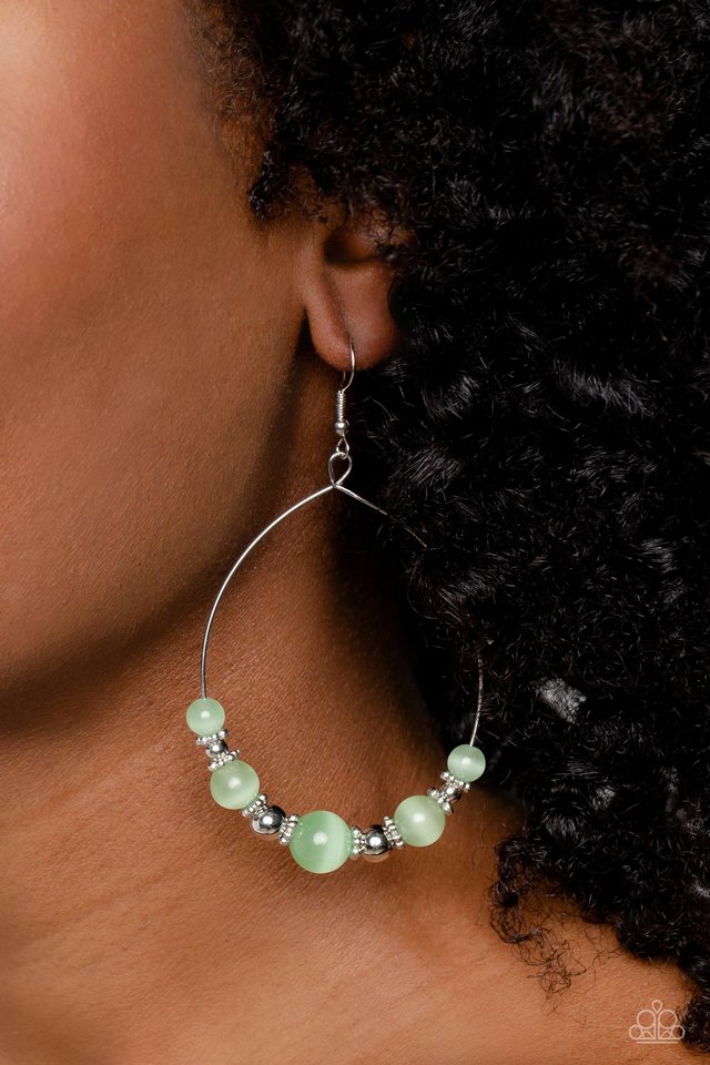 Cats Eye Charisma - Green - Paparazzi Earring Image