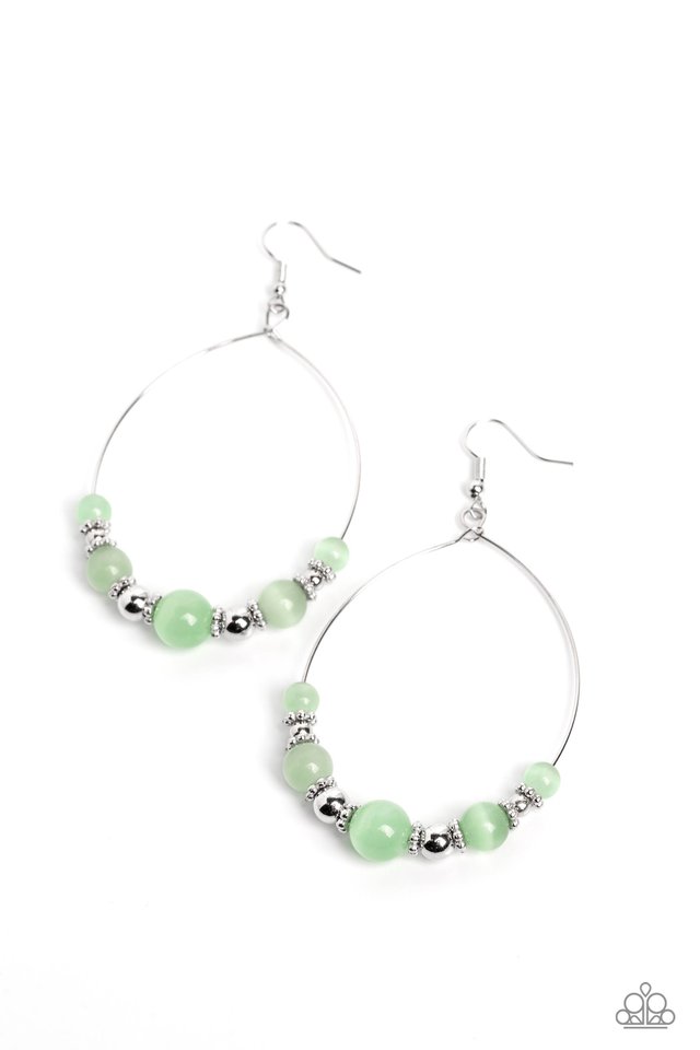 Cats Eye Charisma - Green - Paparazzi Earring Image