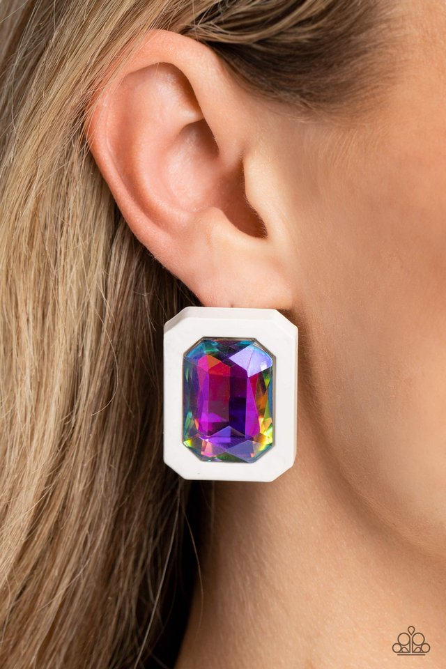 Edgy Emeralds - Multi - Paparazzi Earring Image