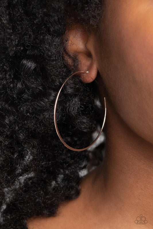 Seize the Sheen - Rose Gold - Paparazzi Earring Image