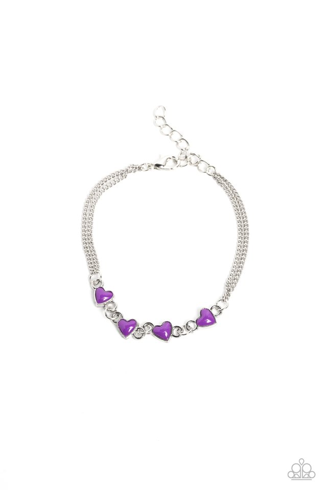 Smitten Sweethearts - Purple - Paparazzi Bracelet Image