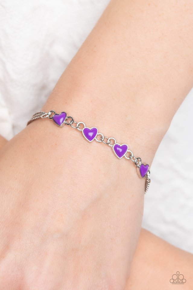 Smitten Sweethearts - Purple - Paparazzi Bracelet Image