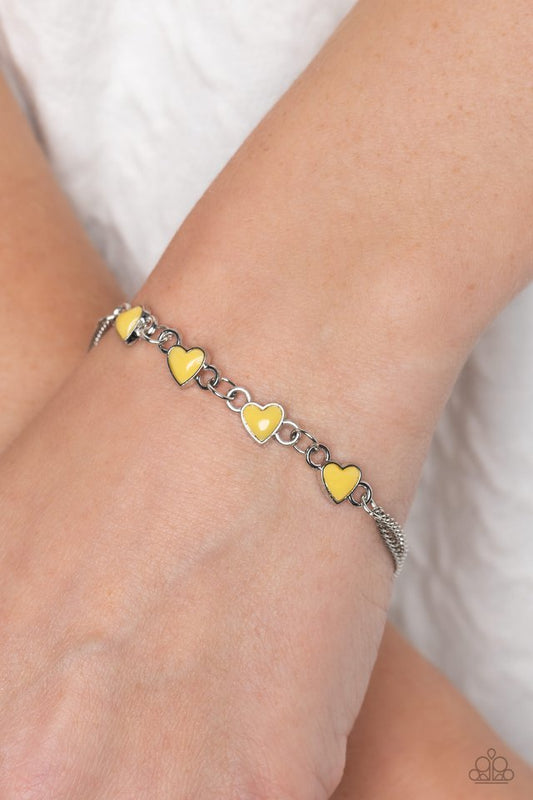 Smitten Sweethearts - Yellow - Paparazzi Bracelet Image