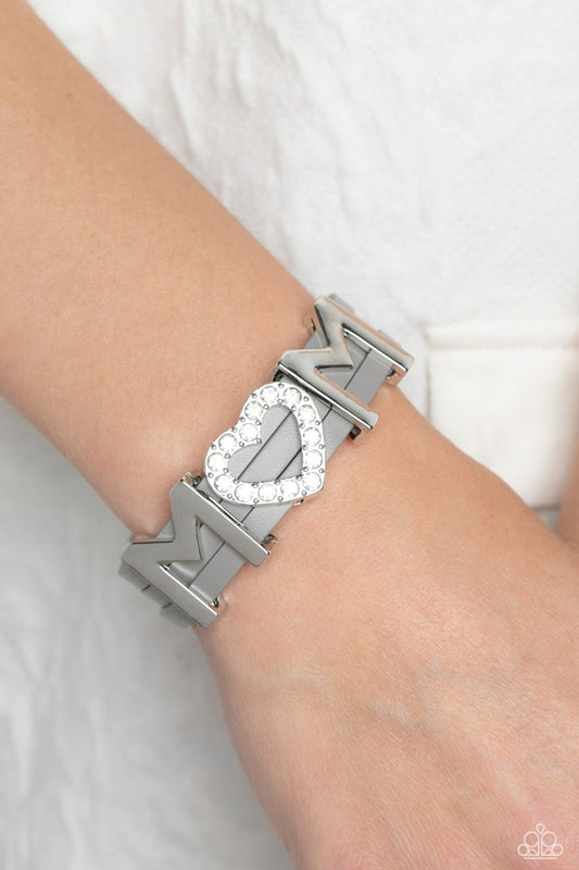 Heart of Mom - Silver - Paparazzi Bracelet Image