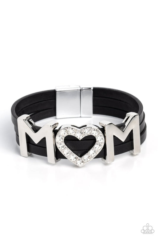 Heart of Mom - Black - Paparazzi Bracelet Image