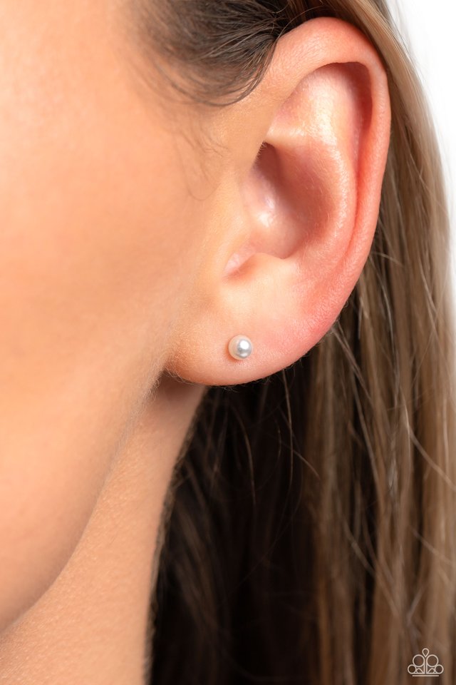 Dainty Details - White - Paparazzi Earring Image