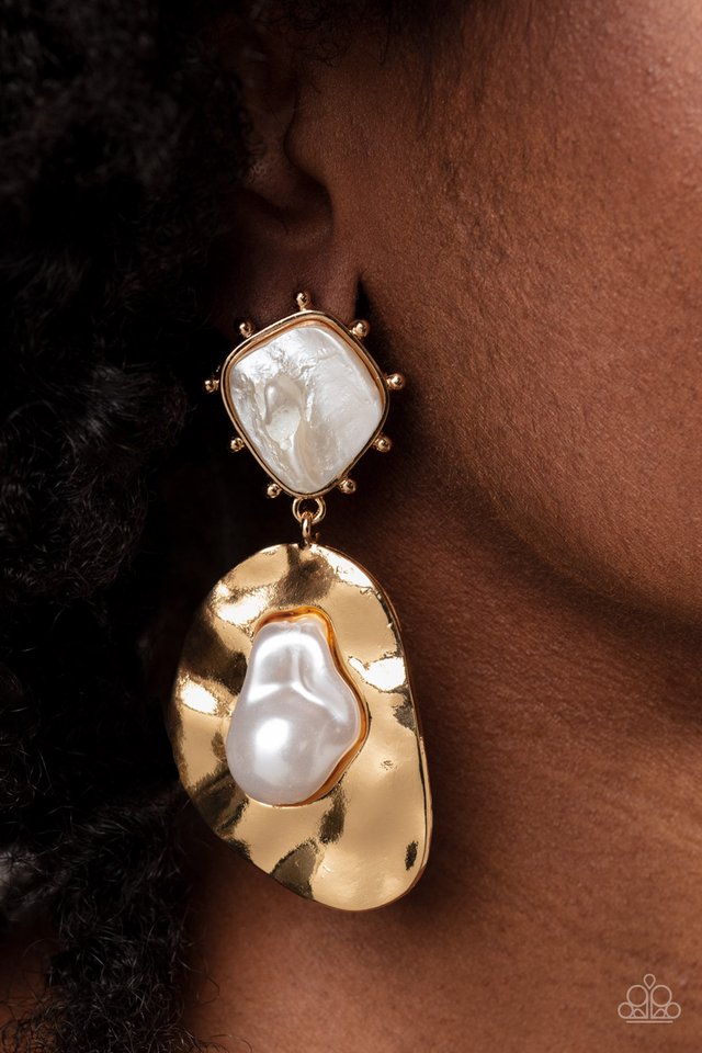 Rippling Rhapsody - Gold - Paparazzi Earring Image