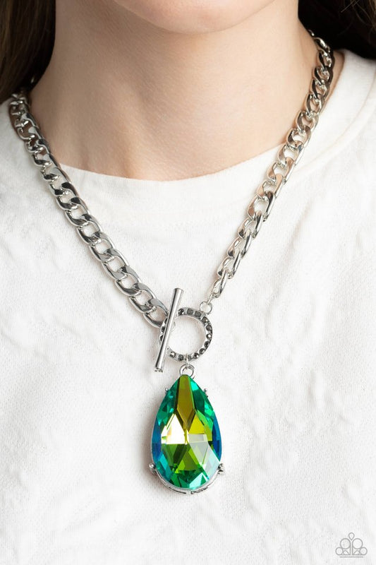 Edgy Exaggeration - Green - Paparazzi Necklace Image