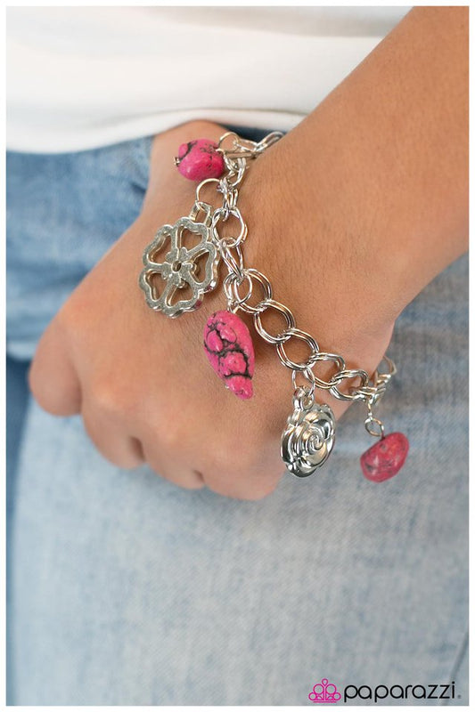 Paparazzi Bracelet ~ Rock Garden - Pink