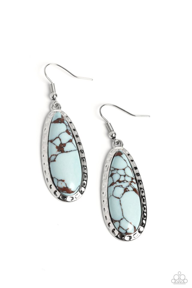 TEARDROP-Dead Dynasty - Blue - Paparazzi Earring Image