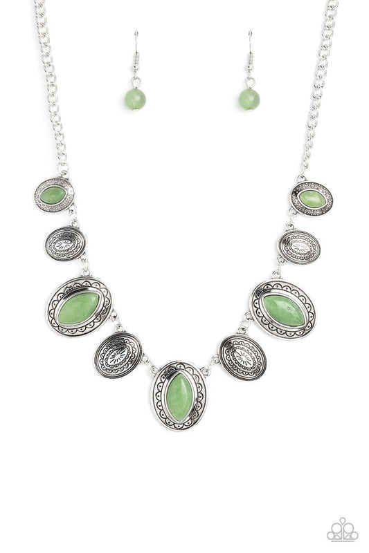 Textured Trailblazer - Green - Paparazzi Necklace Image