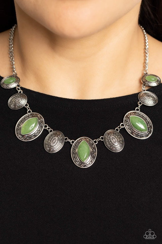 Textured Trailblazer - Green - Paparazzi Necklace Image