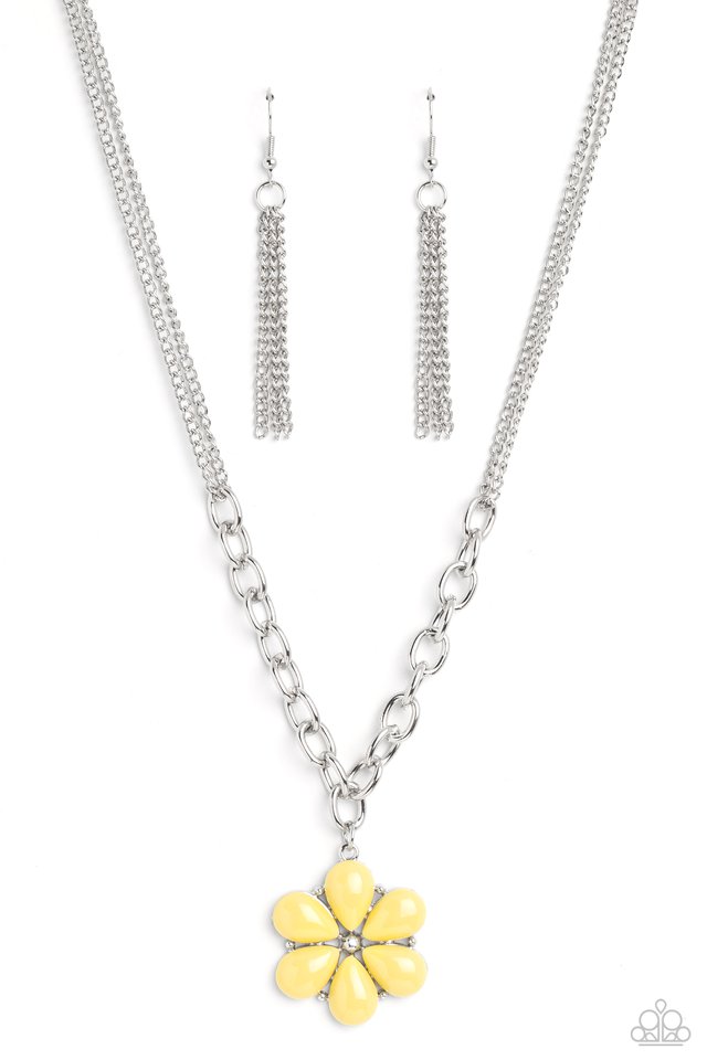 Dazzling Dahlia - Yellow - Paparazzi Necklace Image