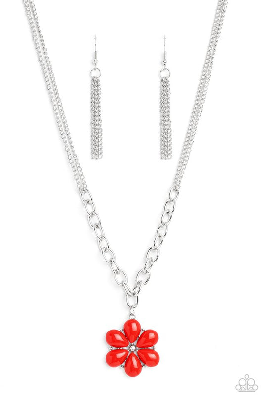 Dazzling Dahlia - Red - Paparazzi Necklace Image