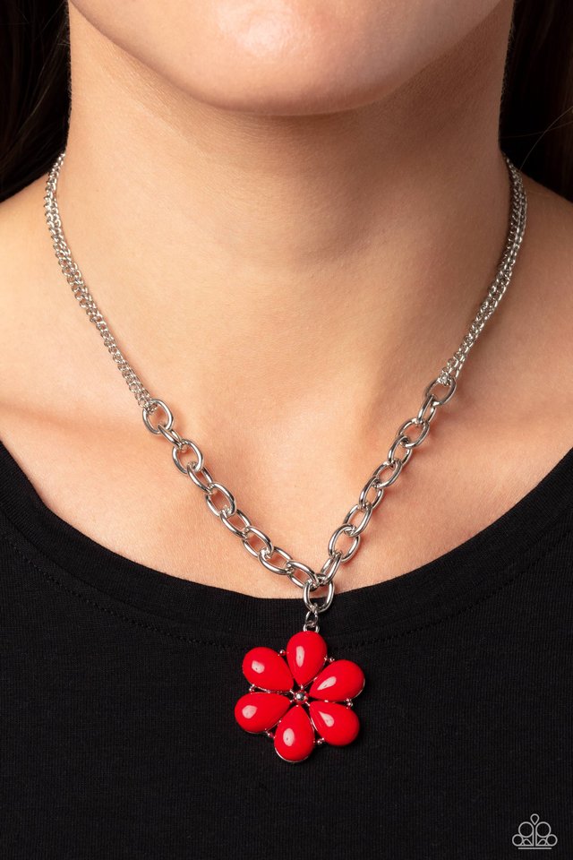 Dazzling Dahlia - Red - Paparazzi Necklace Image