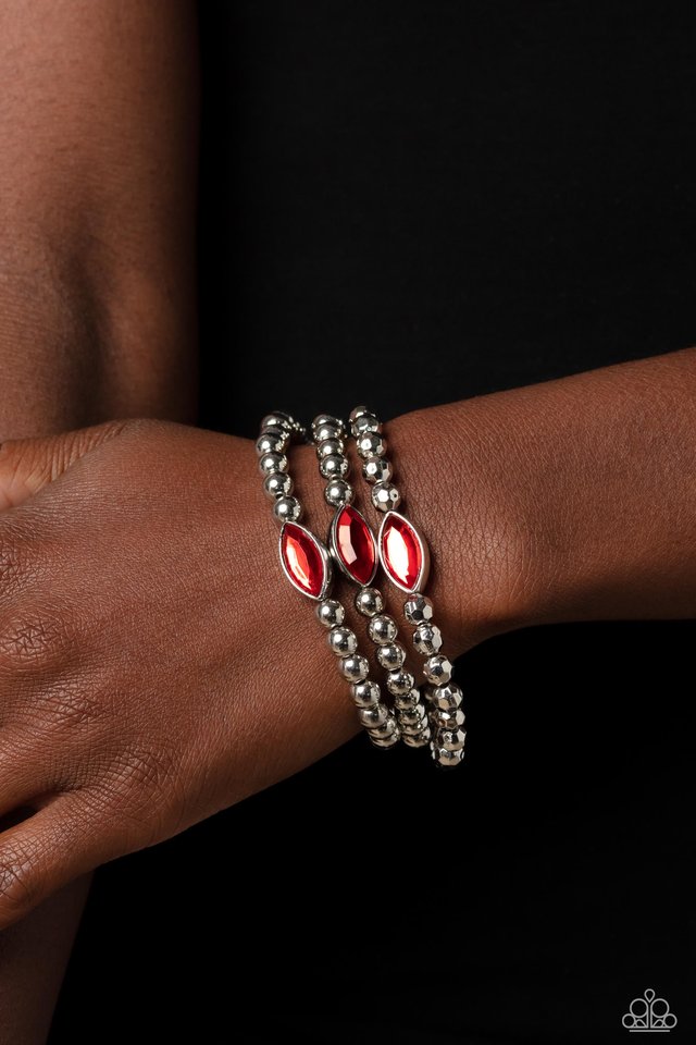 Twinkling Team - Red - Paparazzi Bracelet Image
