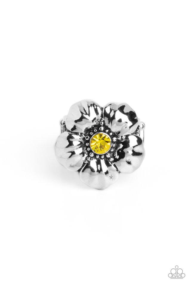 BLOOM BLOOM Pow - Yellow - Paparazzi Ring Image