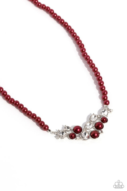 Pampered Pearls - Red - Paparazzi Necklace Image