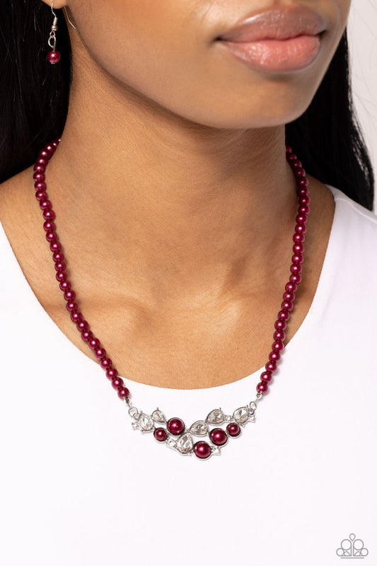 Pampered Pearls - Red - Paparazzi Necklace Image