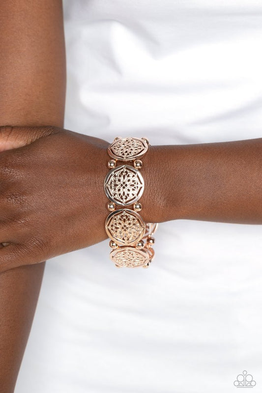 Filigree Fanfare - Rose Gold - Paparazzi Bracelet Image