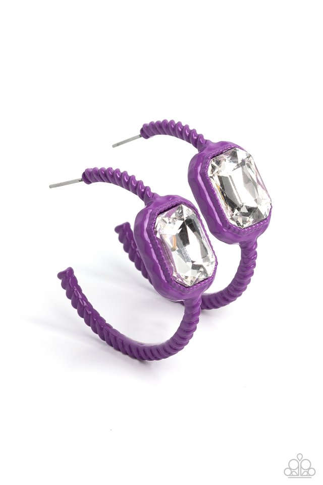 Call Me TRENDY - Purple - Paparazzi Earring Image