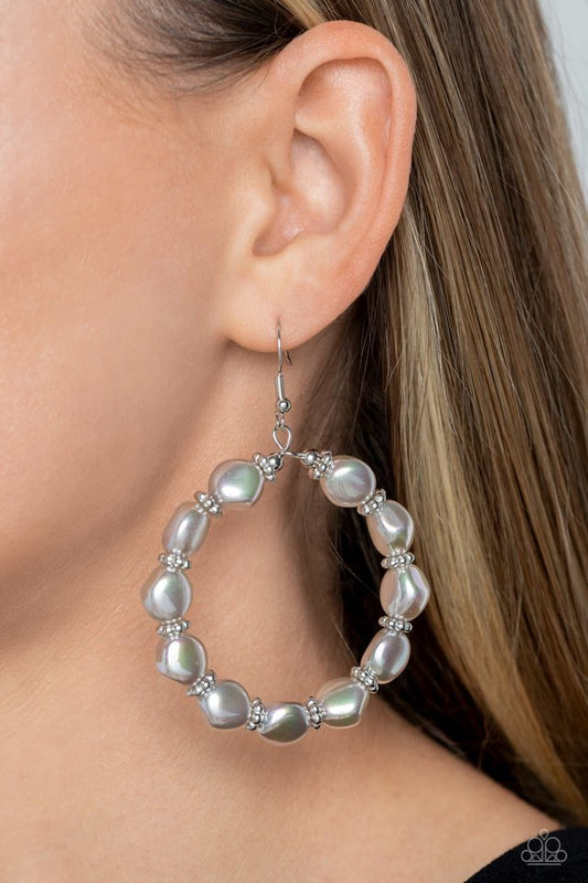 The PEARL Next Door - Silver - Paparazzi Earring Image