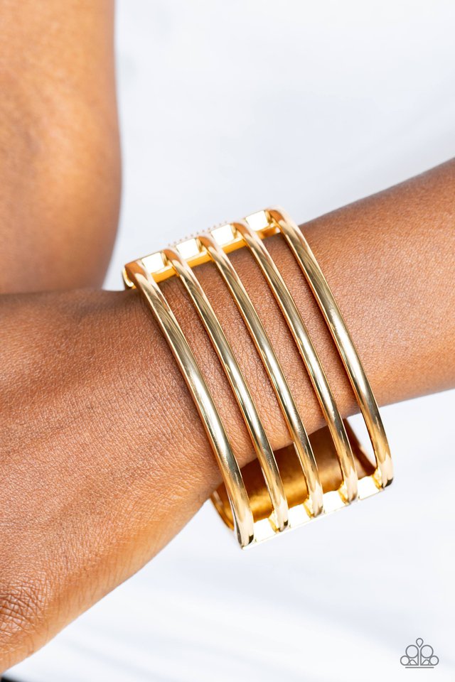 Wayward Warrior - Gold - Paparazzi Bracelet Image