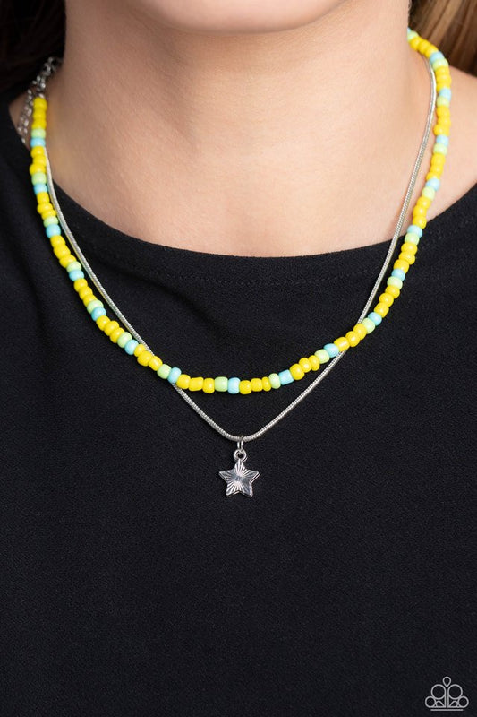 Starry Serendipity - Yellow - Paparazzi Necklace Image