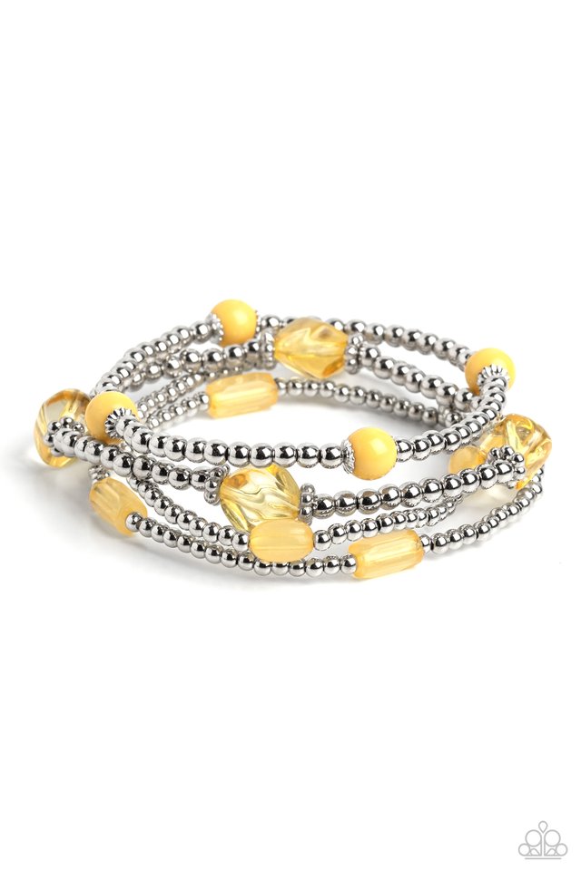 Geometric Guru - Yellow - Paparazzi Bracelet Image