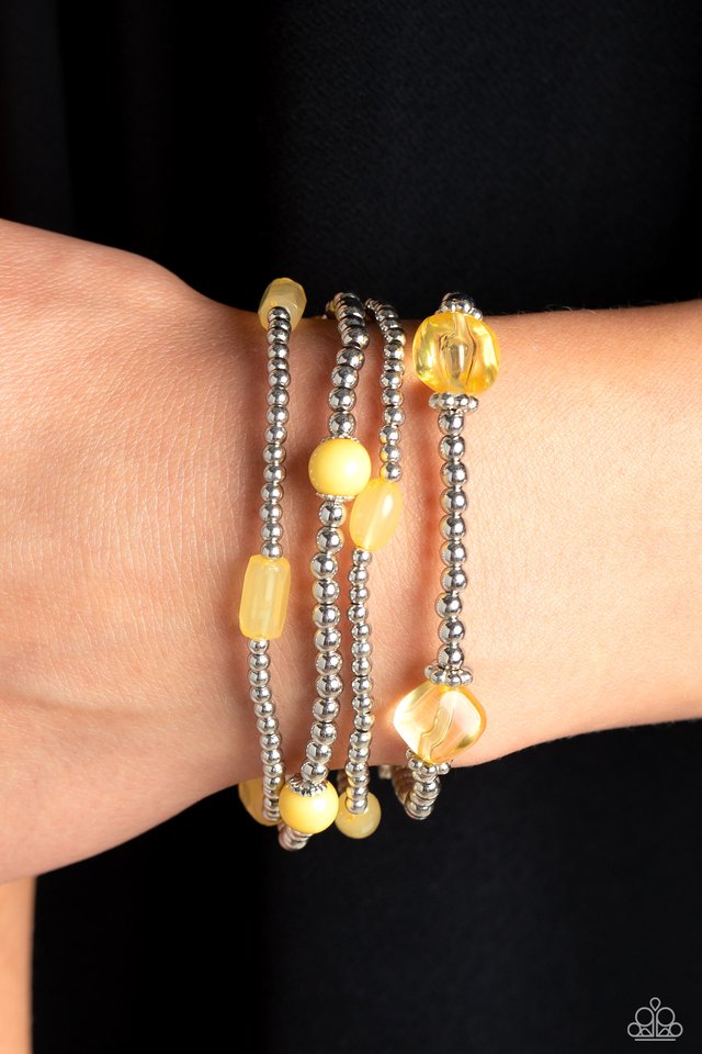 Geometric Guru - Yellow - Paparazzi Bracelet Image