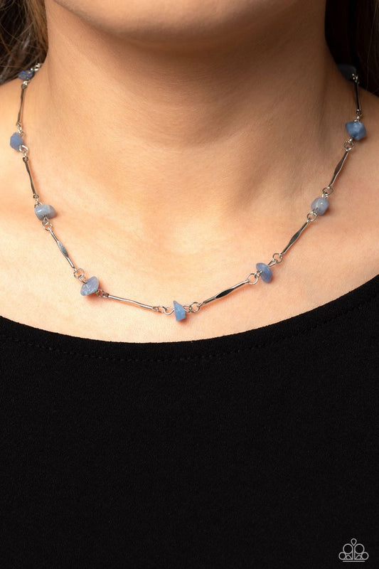 Chiseled Construction - Blue - Paparazzi Necklace Image