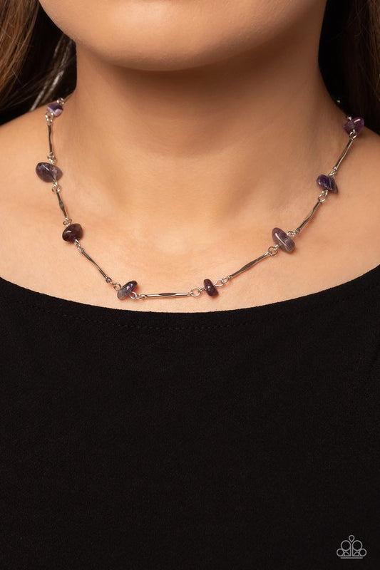 Chiseled Construction - Purple - Paparazzi Necklace Image