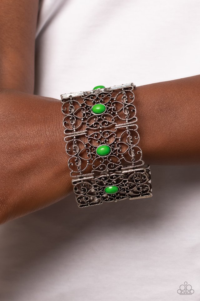 Fairest Filigree - Green - Paparazzi Bracelet Image