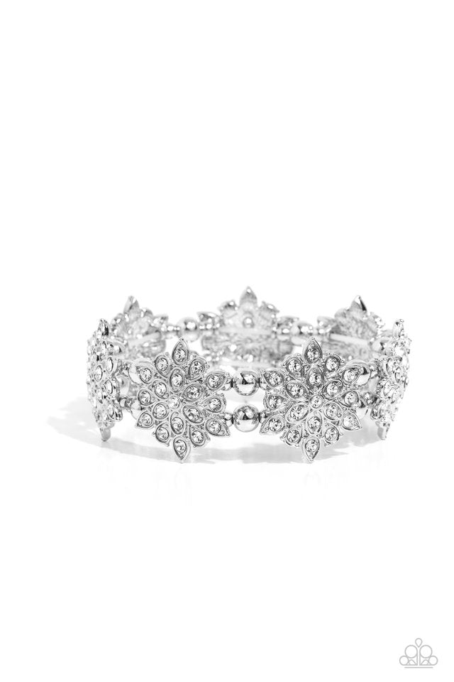 Scintillating Snowflakes - White - Paparazzi Bracelet Image