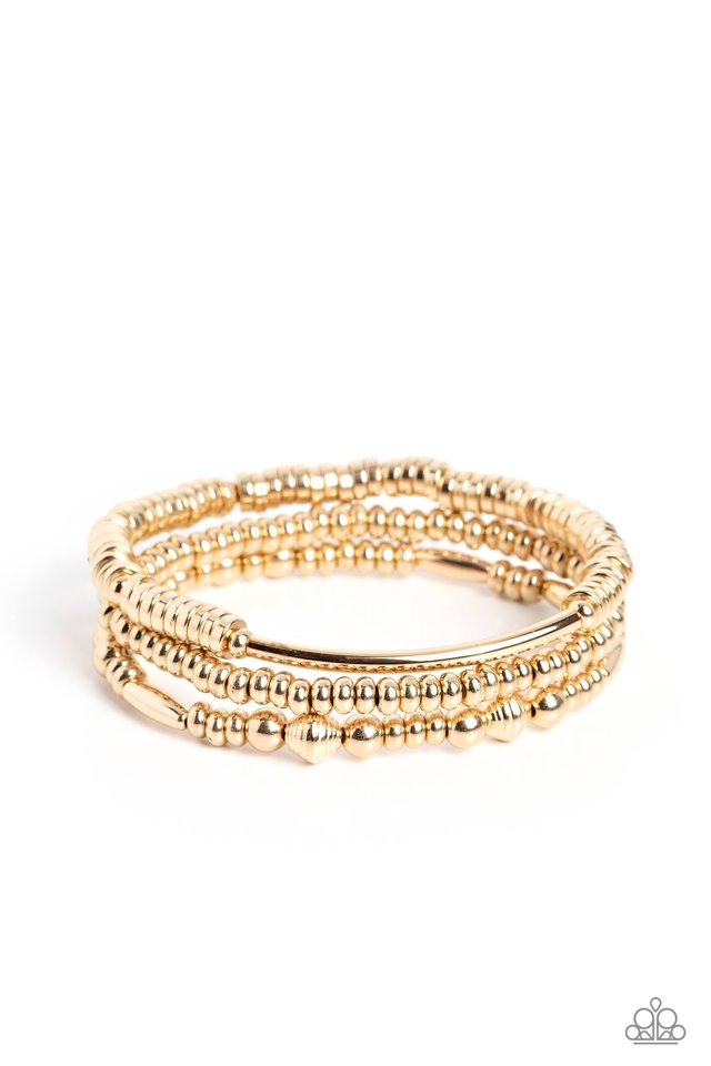 Monochromatic Medley - Gold - Paparazzi Bracelet Image