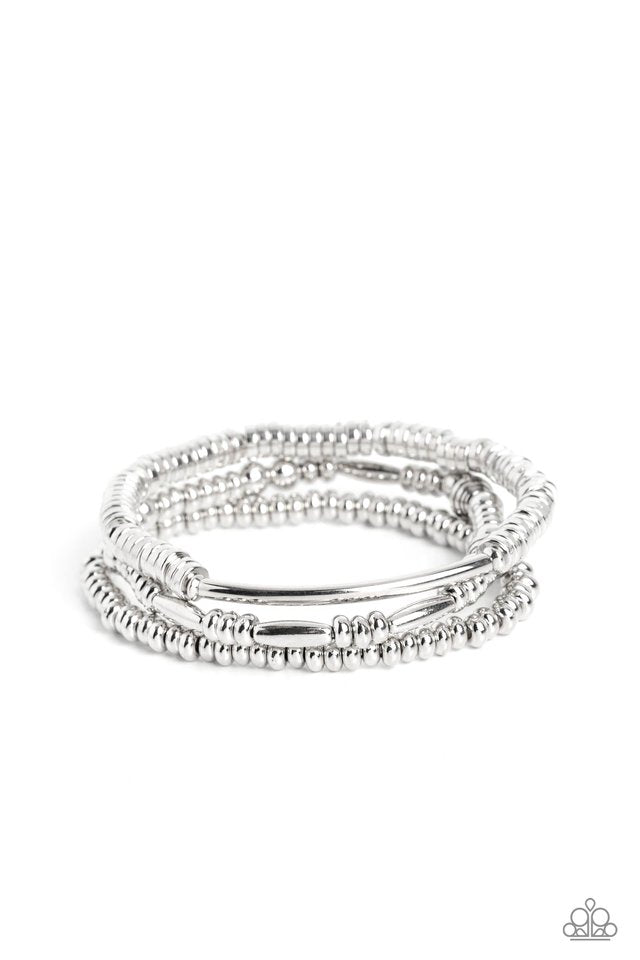 Monochromatic Medley - Silver - Paparazzi Bracelet Image