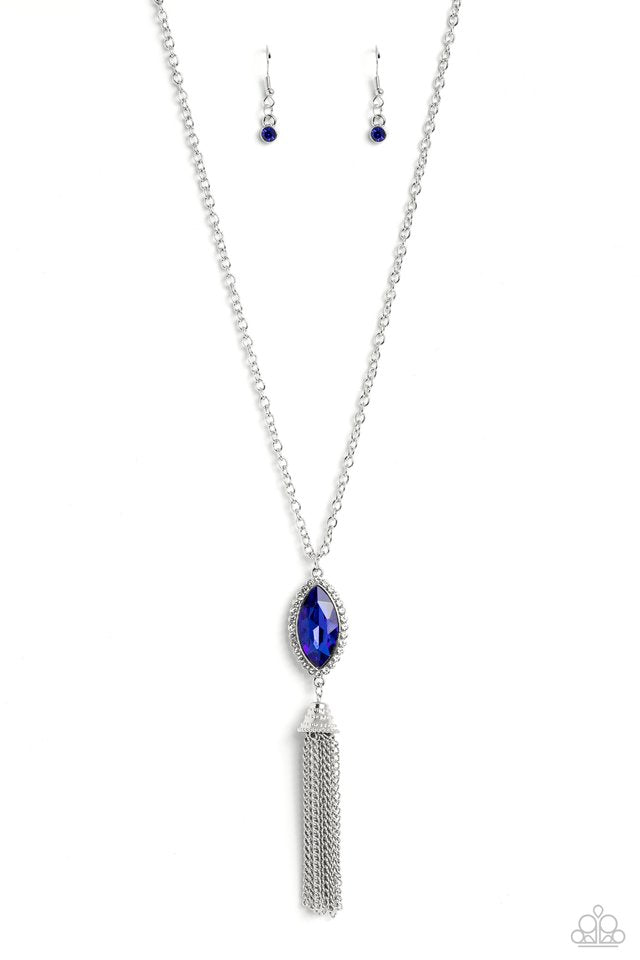 Tassel Tabloid - Blue - Paparazzi Necklace Image