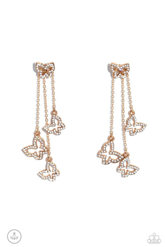 Boisterous Butterfly - Gold - Paparazzi Earring Image