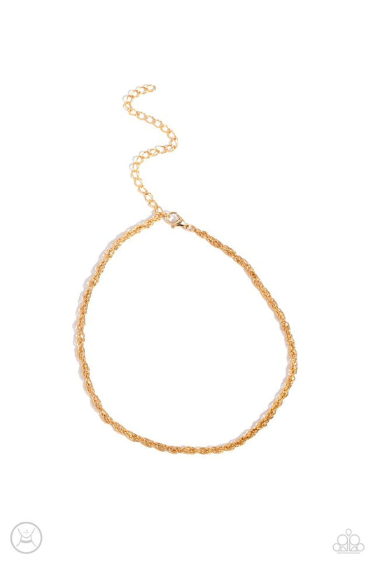 Glimmer of ROPE - Gold - Paparazzi Necklace Image