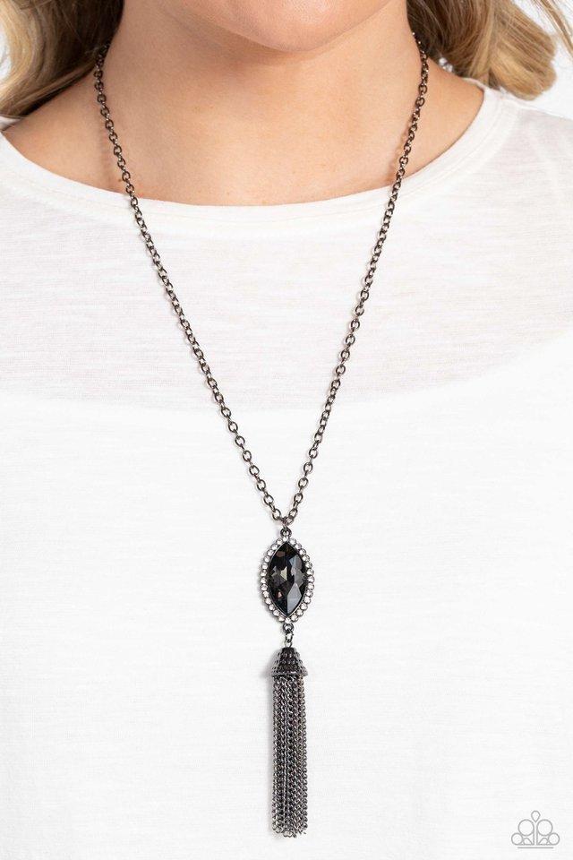 Tassel Tabloid - Black - Paparazzi Necklace Image