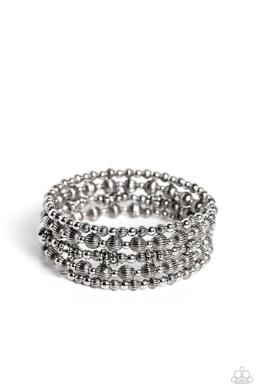 Striped Stack - Silver - Paparazzi Bracelet Image