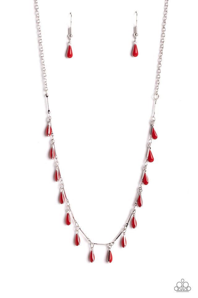 Drop-Dead Dance - Red - Paparazzi Necklace Image