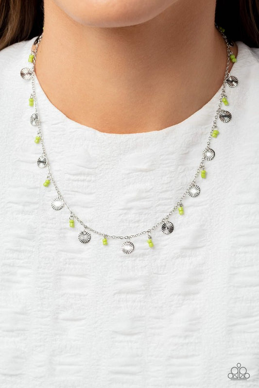 Sand Dollar Sass - Green - Paparazzi Necklace Image