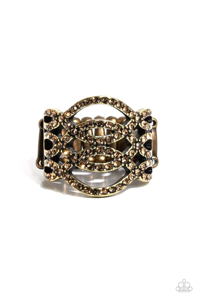 Interlocked Impression - Brass - Paparazzi Ring Image