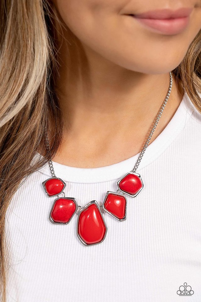 Beyond the Badlands - Red - Paparazzi Necklace Image