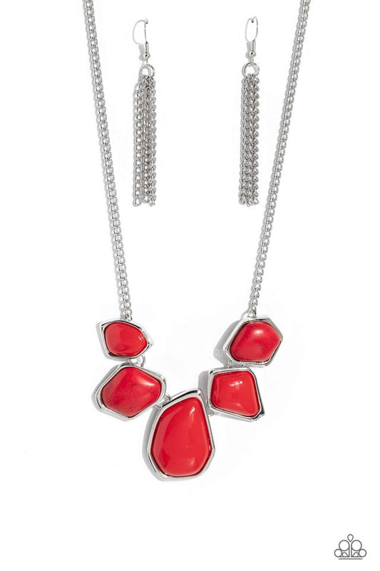 Beyond the Badlands - Red - Paparazzi Necklace Image