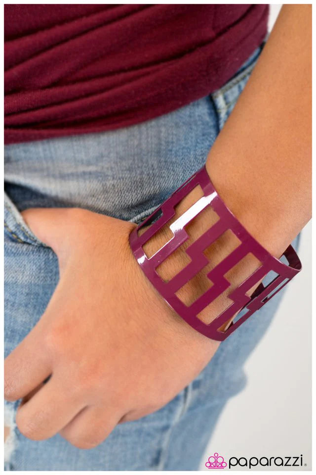 Paparazzi Bracelet ~ The Tetris Effect - Pink