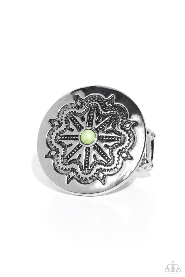 Carved Coachella - Green - Paparazzi Ring Image