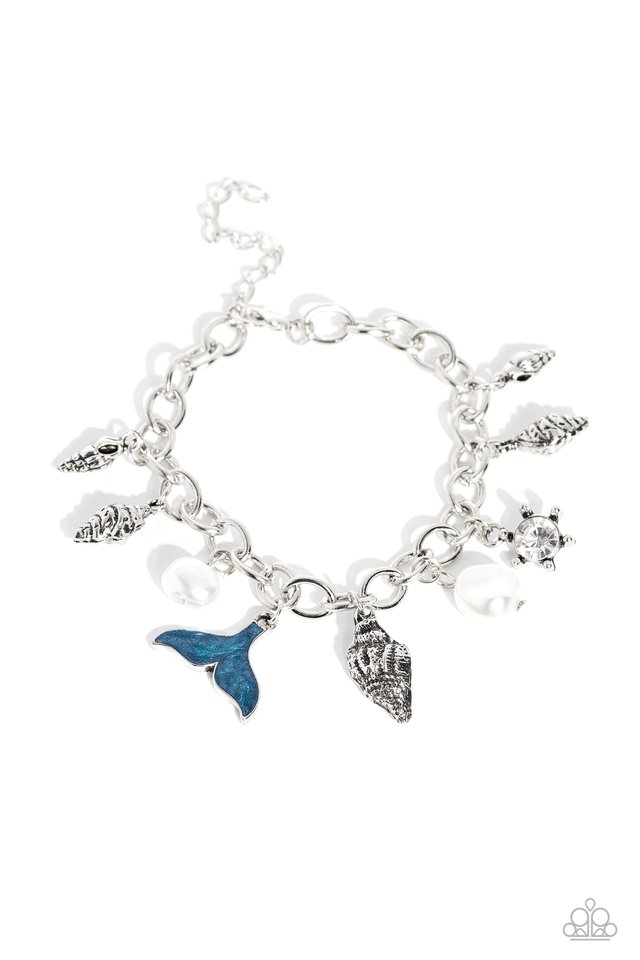 Mermaid Bracelet With Sea Shells and Silver Charms on Silver - Etsy | Mermaid  bracelet, Mermaid jewelry, Blue bracelet